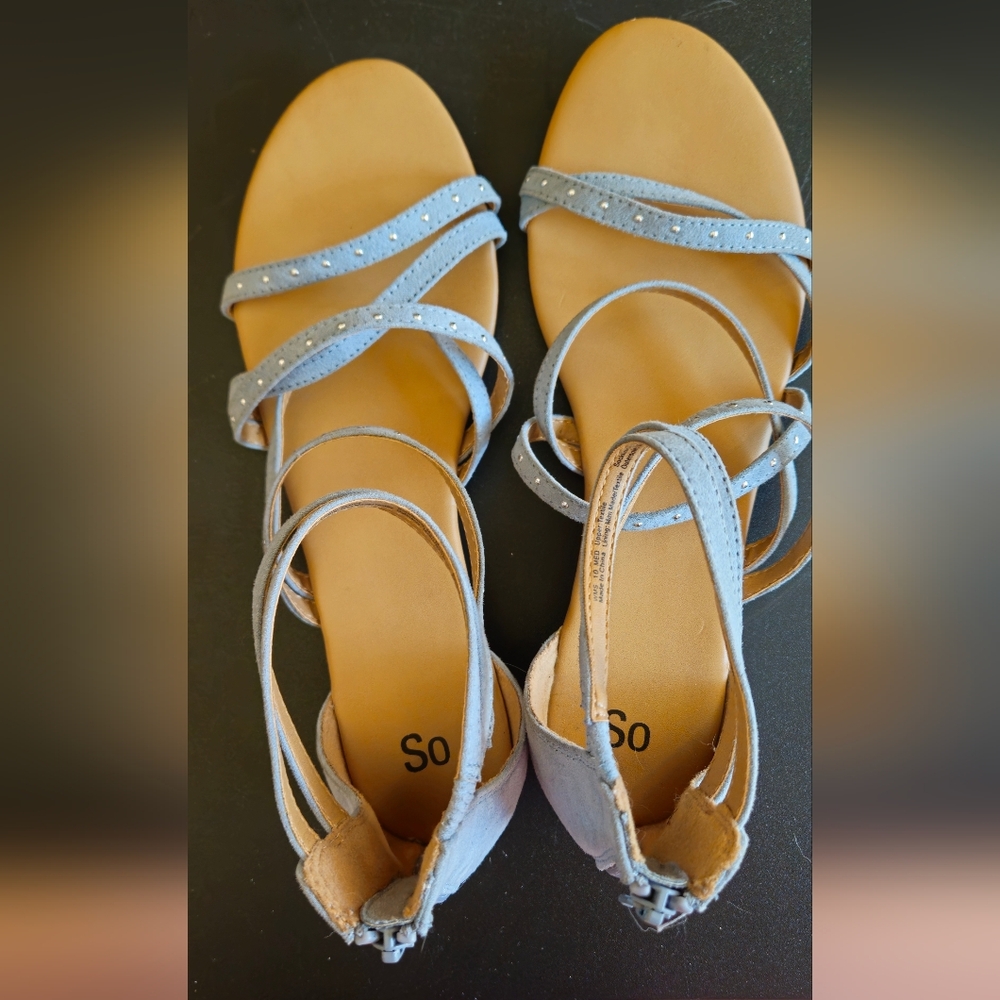 SO Women's Light Blue Strappy Sandals